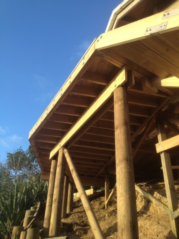 deck built on steep section