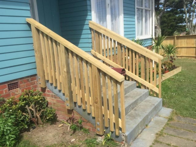 railing built on steps